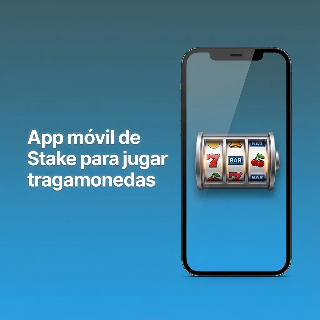 Pantalla de celular mostrando la app móvil de Stake abierta en la sección de tragamonedas casino