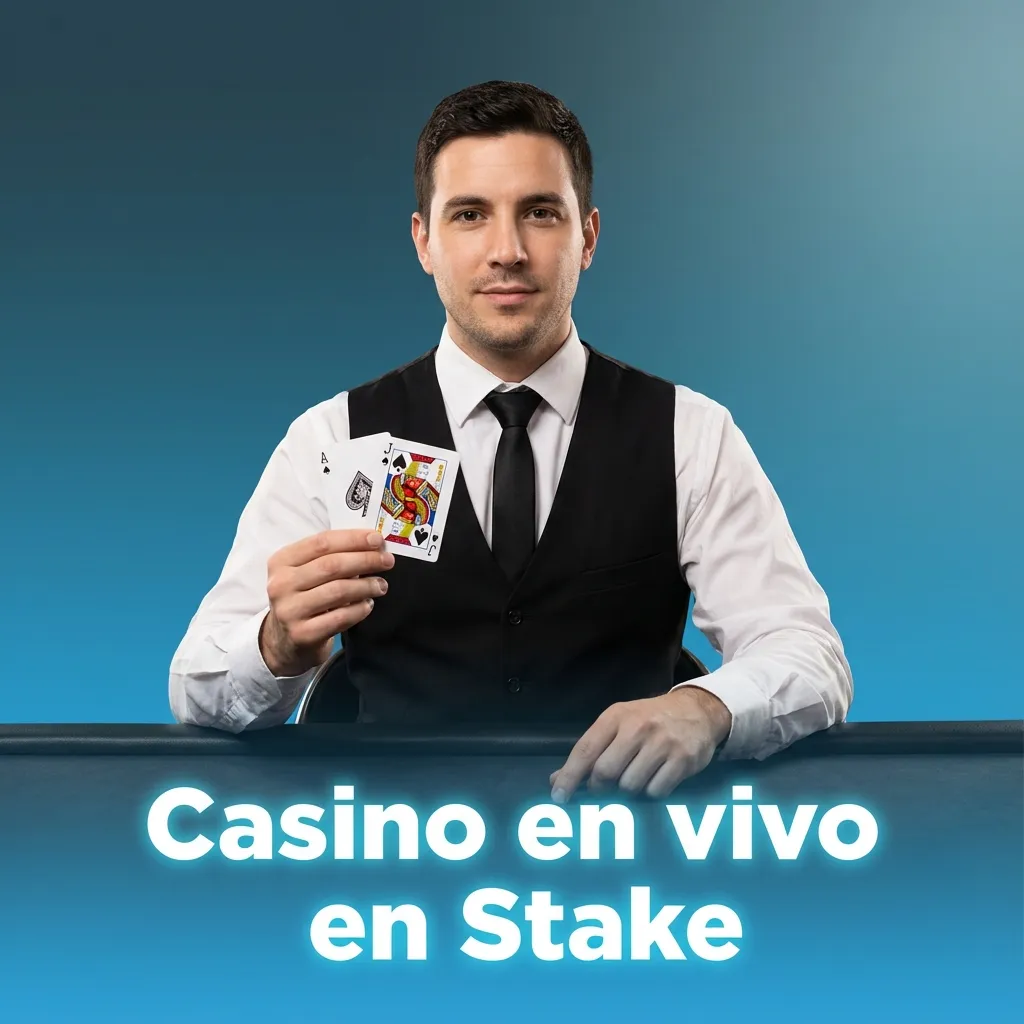 Mesa de casino en vivo en Stake con crupier real, ruleta y cartas, transmitido por video con chat entre jugadores