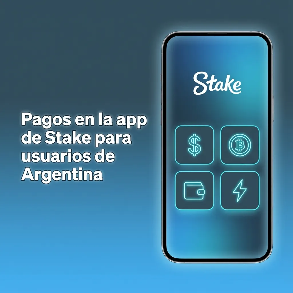 Pantalla de la app de Stake en Argentina mostrando opciones de pago en cripto, tarjetas Visa, MasterCard y AstroPay