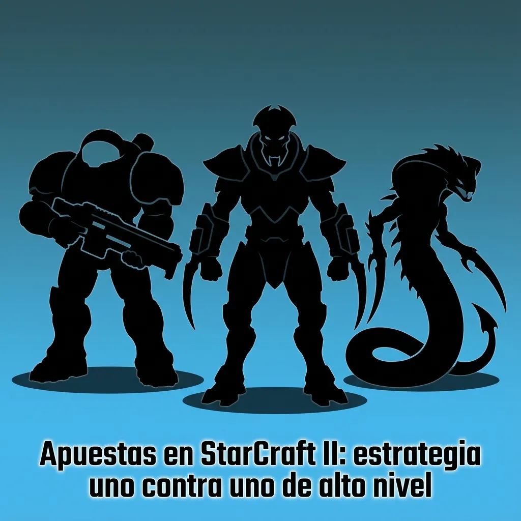 Pantalla de StarCraft II con dos ejércitos enfrentados y superposición de cuotas y opciones de apuestas en vivo
