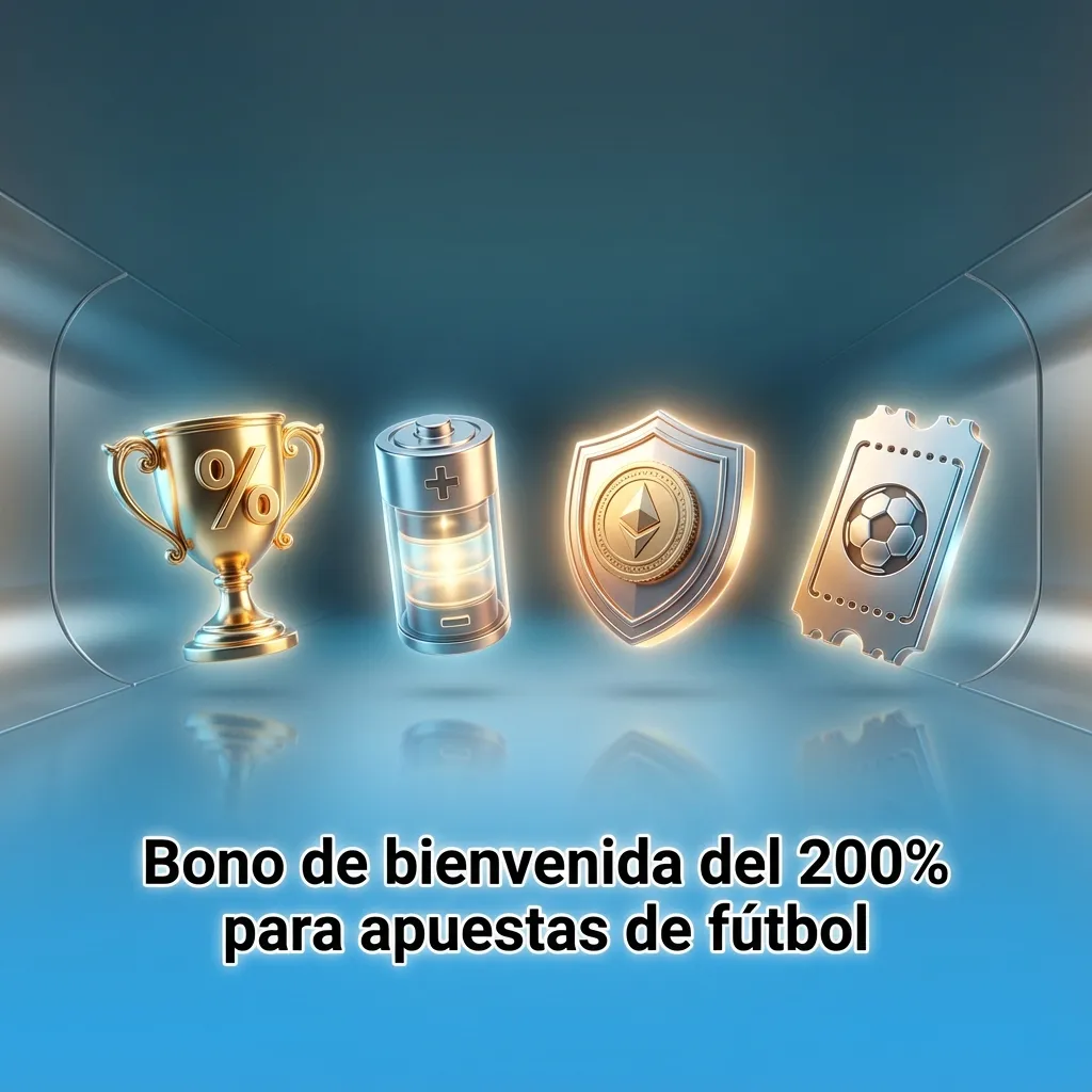Banner de bono de bienvenida 200% para apuestas de fútbol en Argentina, con monto de depósito y saldo extra destacado