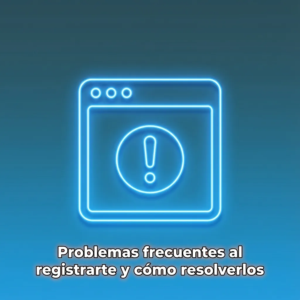 Ilustración de una pantalla de registro con mensajes de error y soluciones para problemas comunes al crear una cuenta.