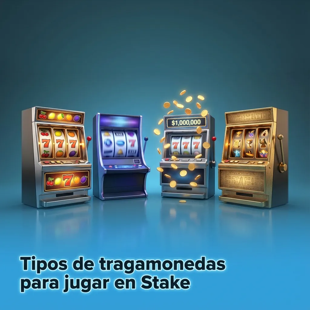 Pantalla de Stake mostrando varias tragamonedas: frutas clásicas, video slots, Megaways y jackpots progresivos.
