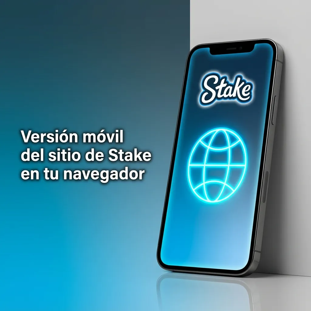 Teléfono mostrando la versión móvil del sitio de Stake con opciones de apuestas, casino, depósitos y retiros en pantalla