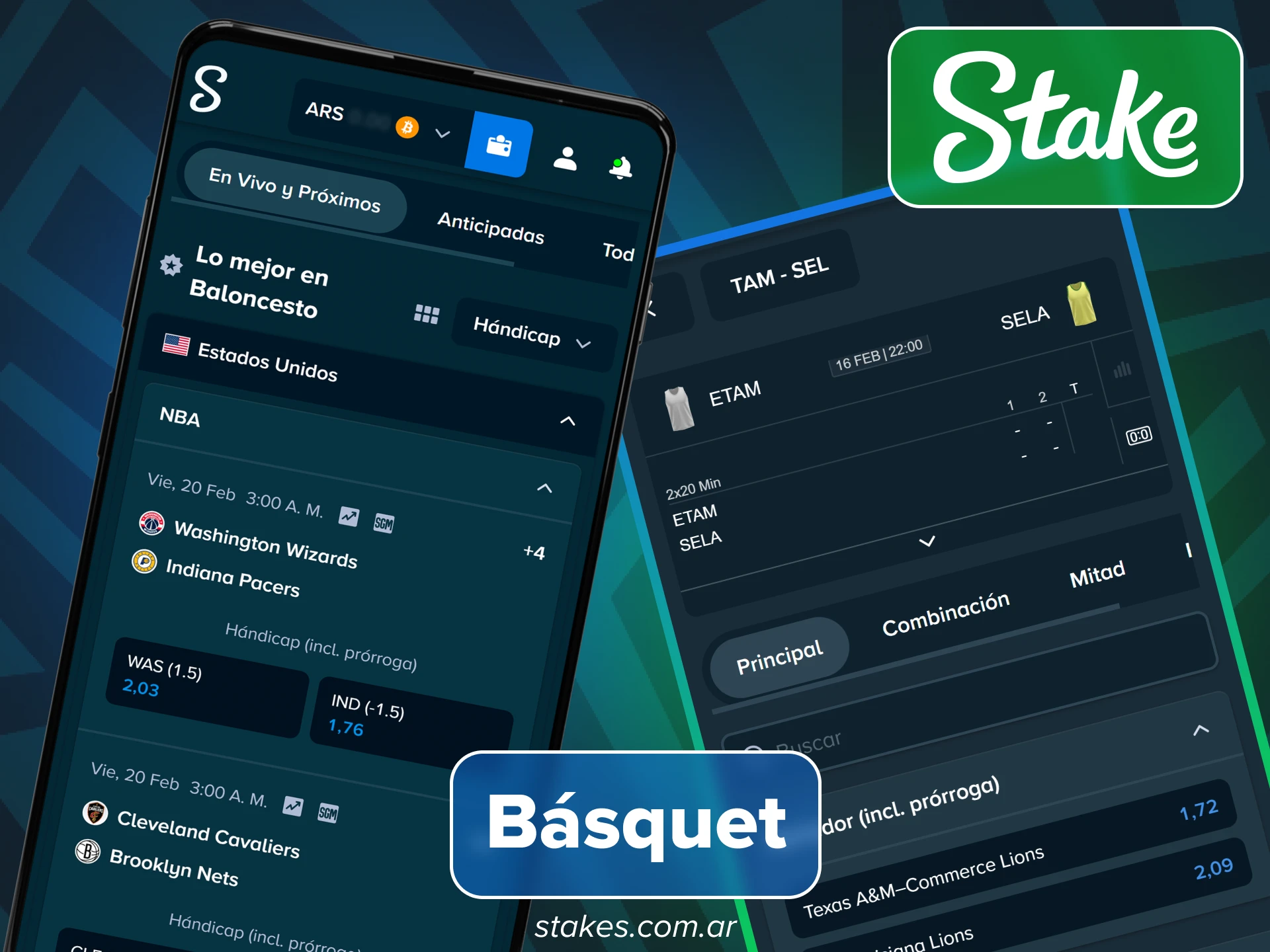 Encuentra las mejores cuotas de básquet y NBA en la plataforma oficial de Stake Argentina.