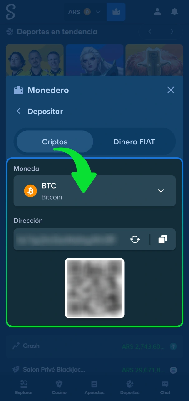 Realiza tu primer depósito en el sitio oficial de Stake.