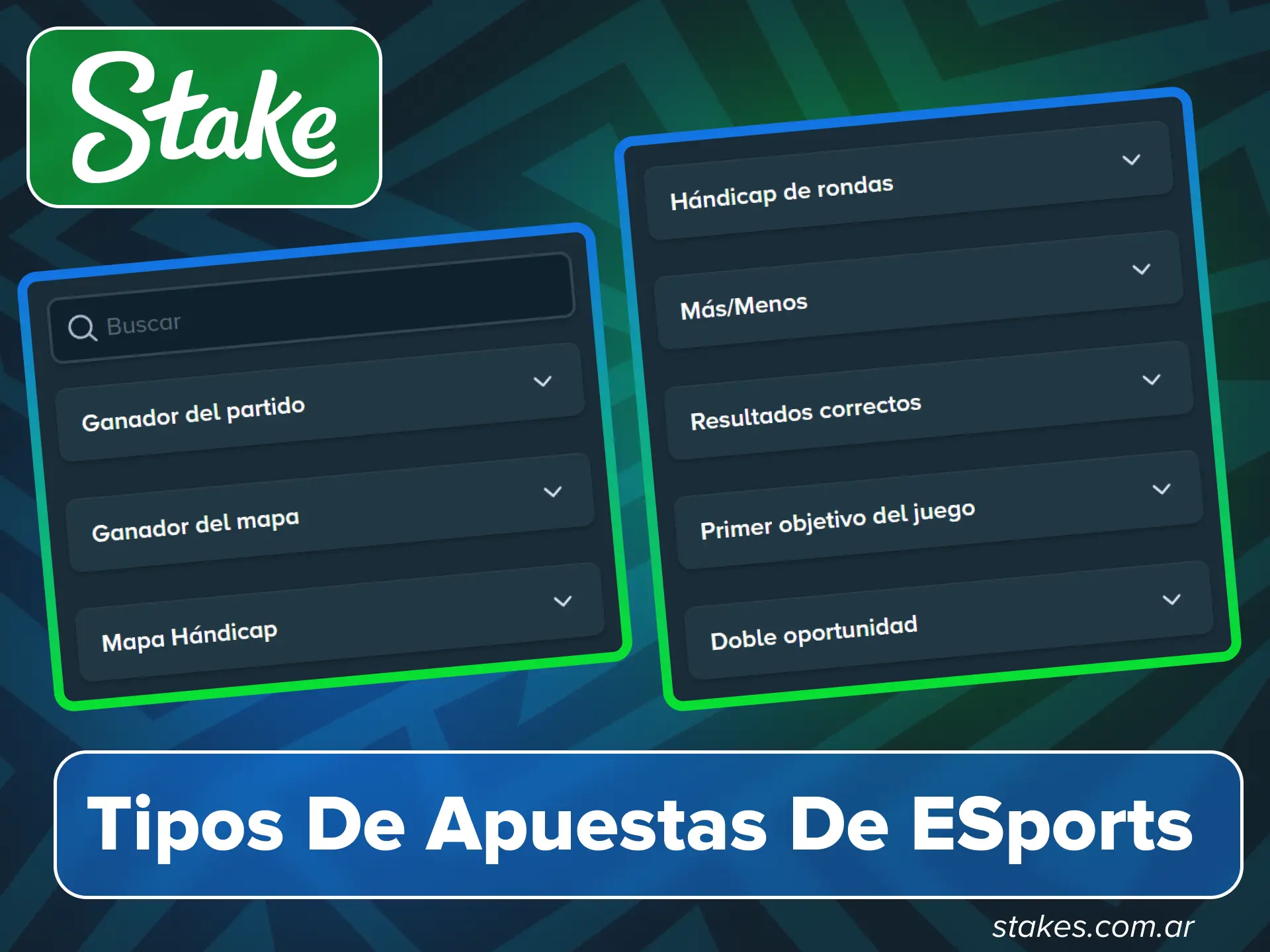 Elige tipos de apuestas en el sitio oficial de Stake.