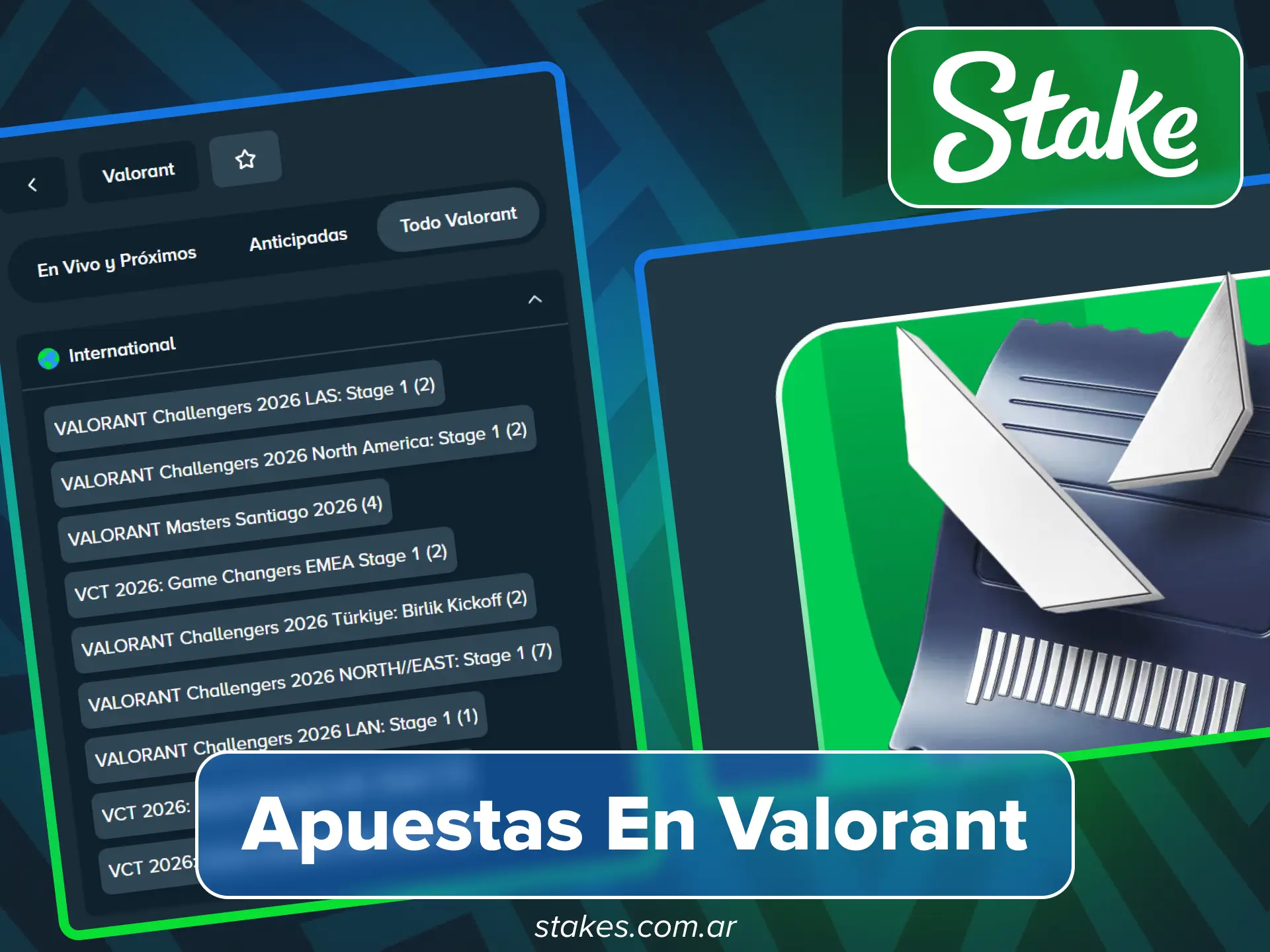 Realiza apuestas de Valorant en el sitio oficial de Stake.