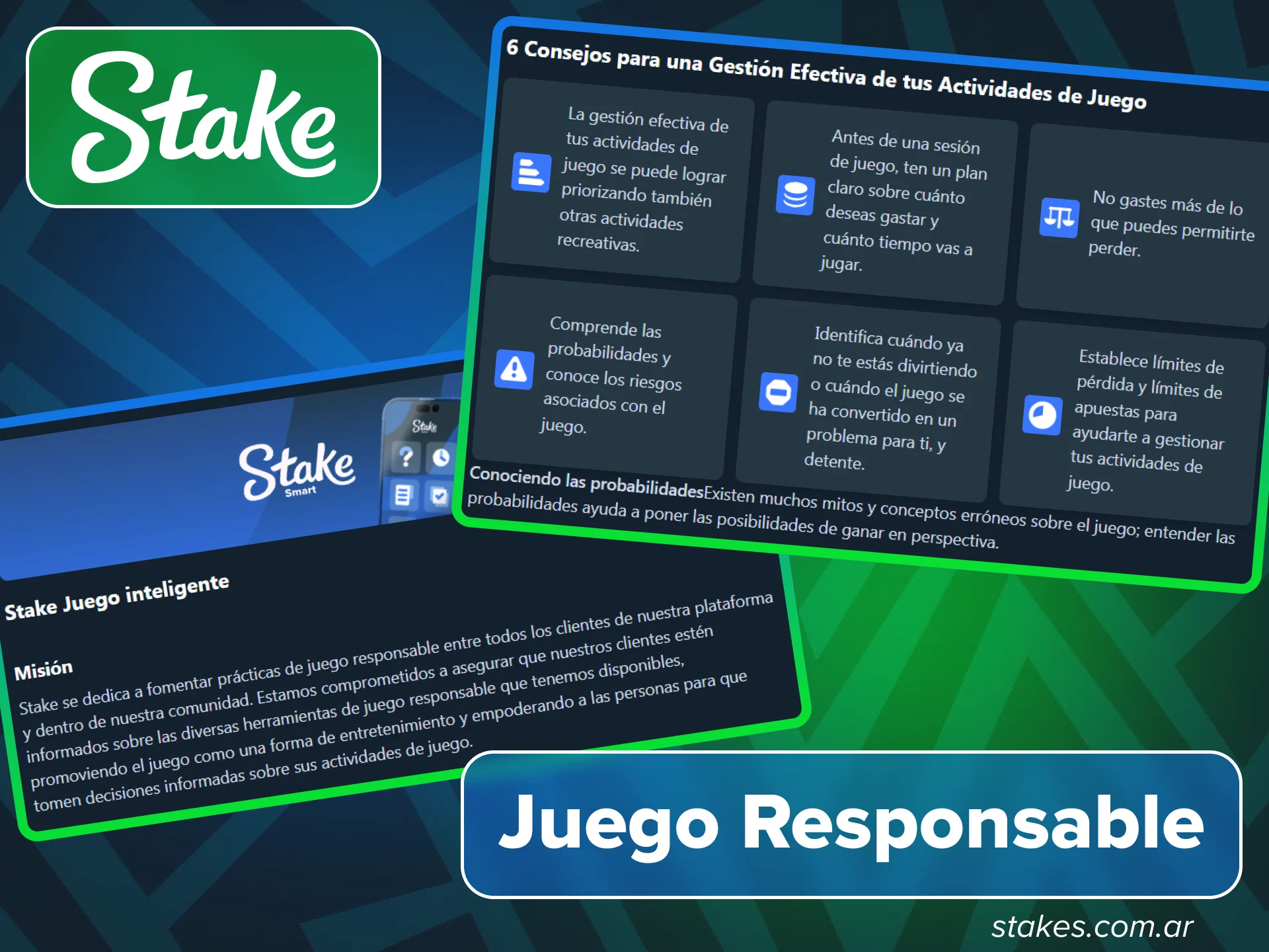 Accede a las herramientas de control y límites de juego responsable en el sitio oficial Stake Argentina.