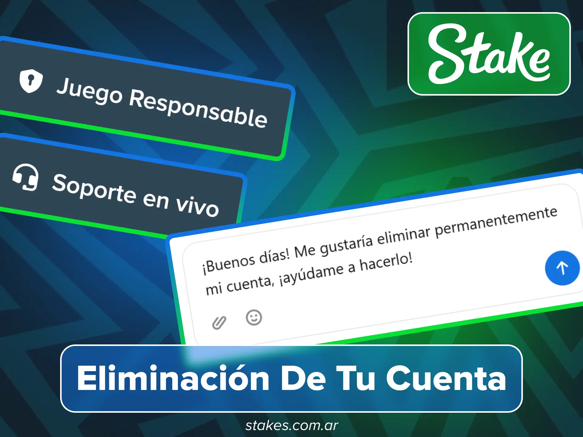 Solicita el cierre de cuenta en el sitio oficial Stake.