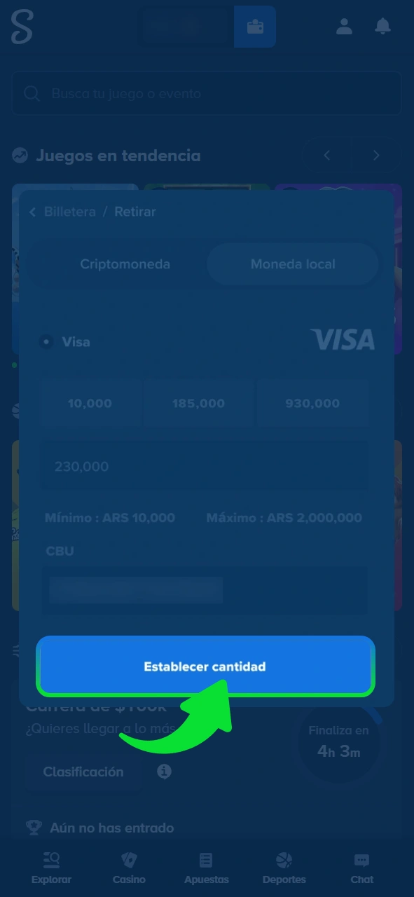 Confirma y sigue tu retiro en el sitio oficial Stake.