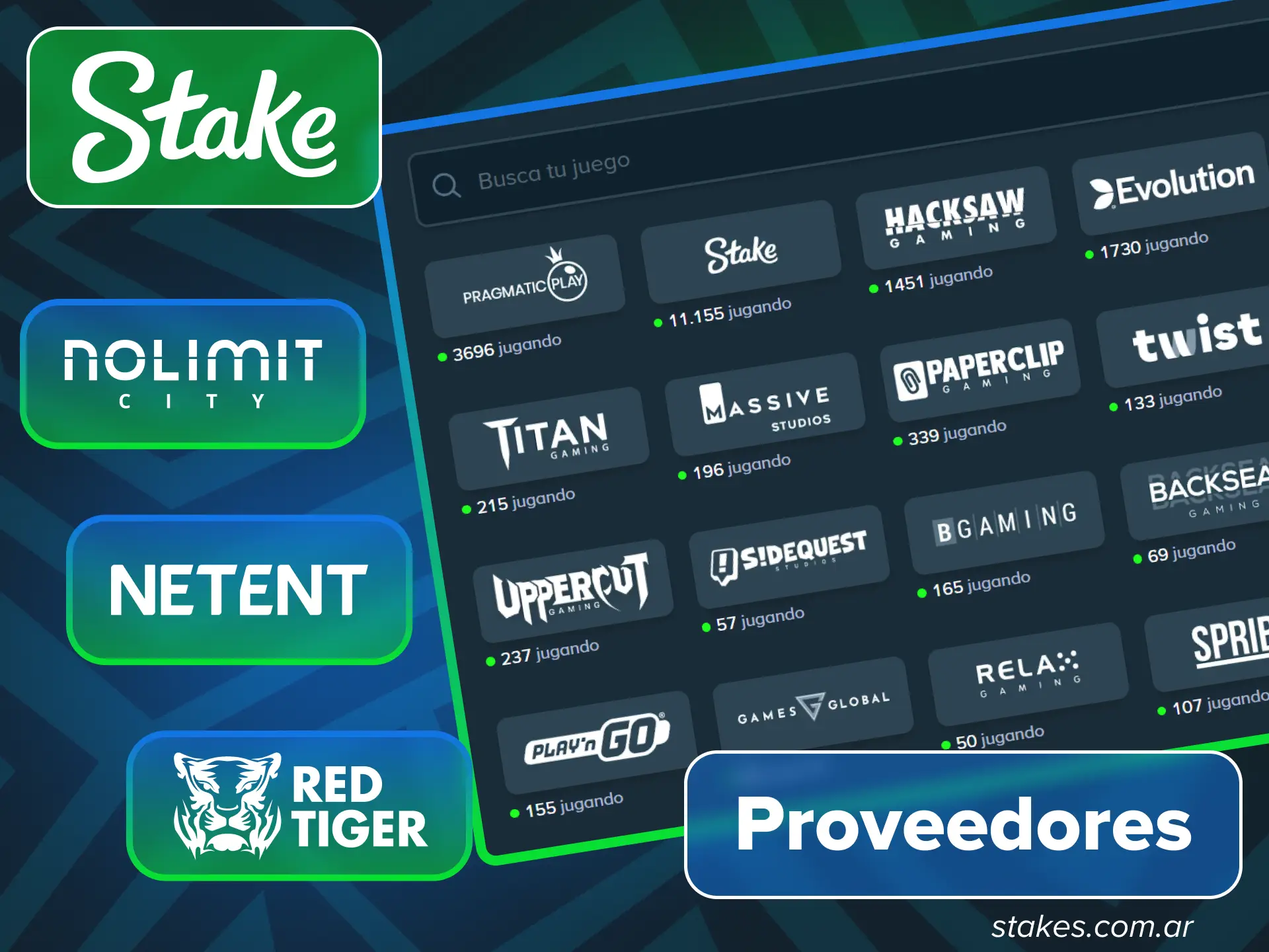 Encuentra los mejores proveedores en sitio oficial de Stake siempre.