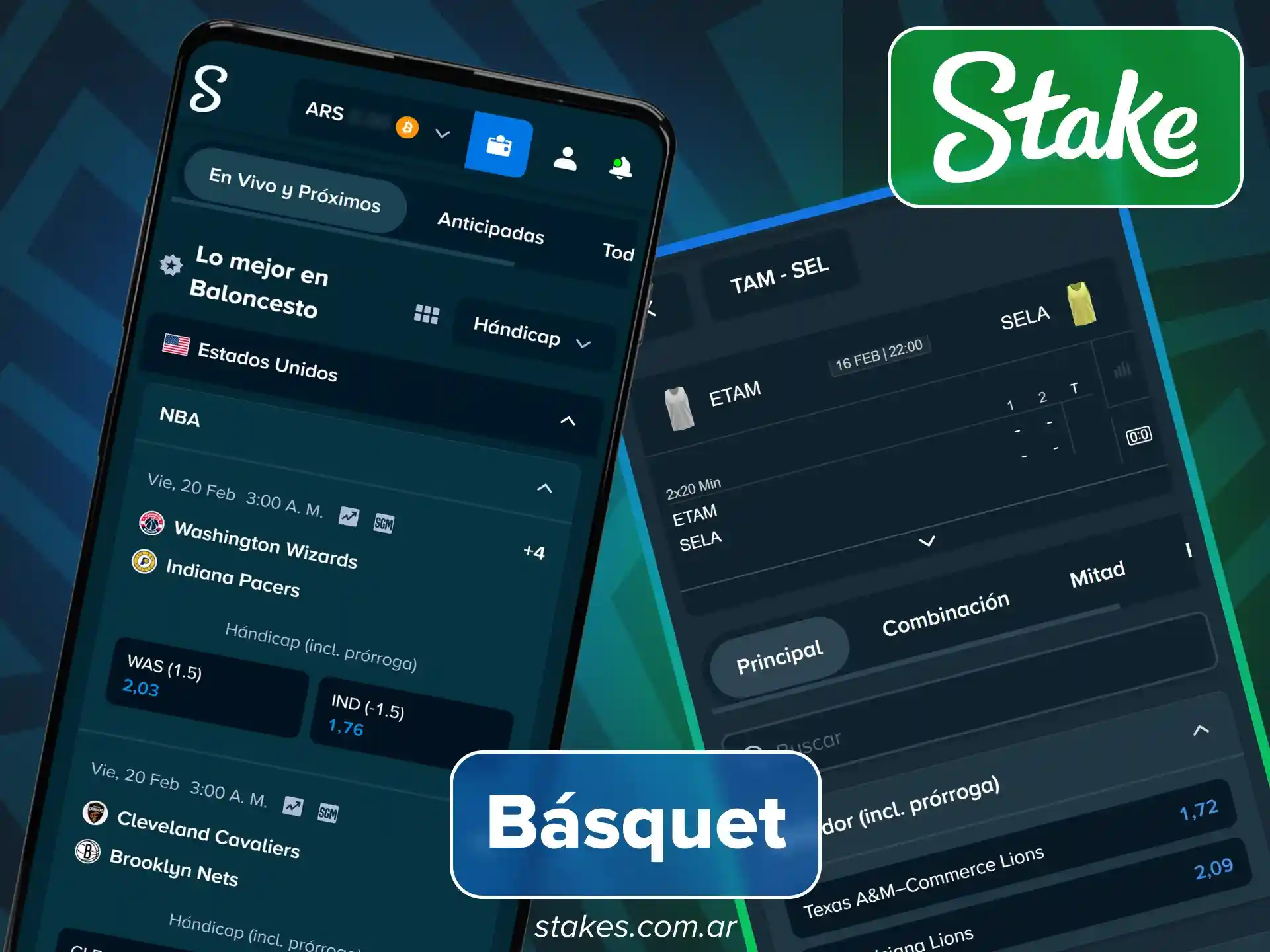 Encuentra las mejores cuotas de básquet y NBA en la plataforma oficial de Stake Argentina.