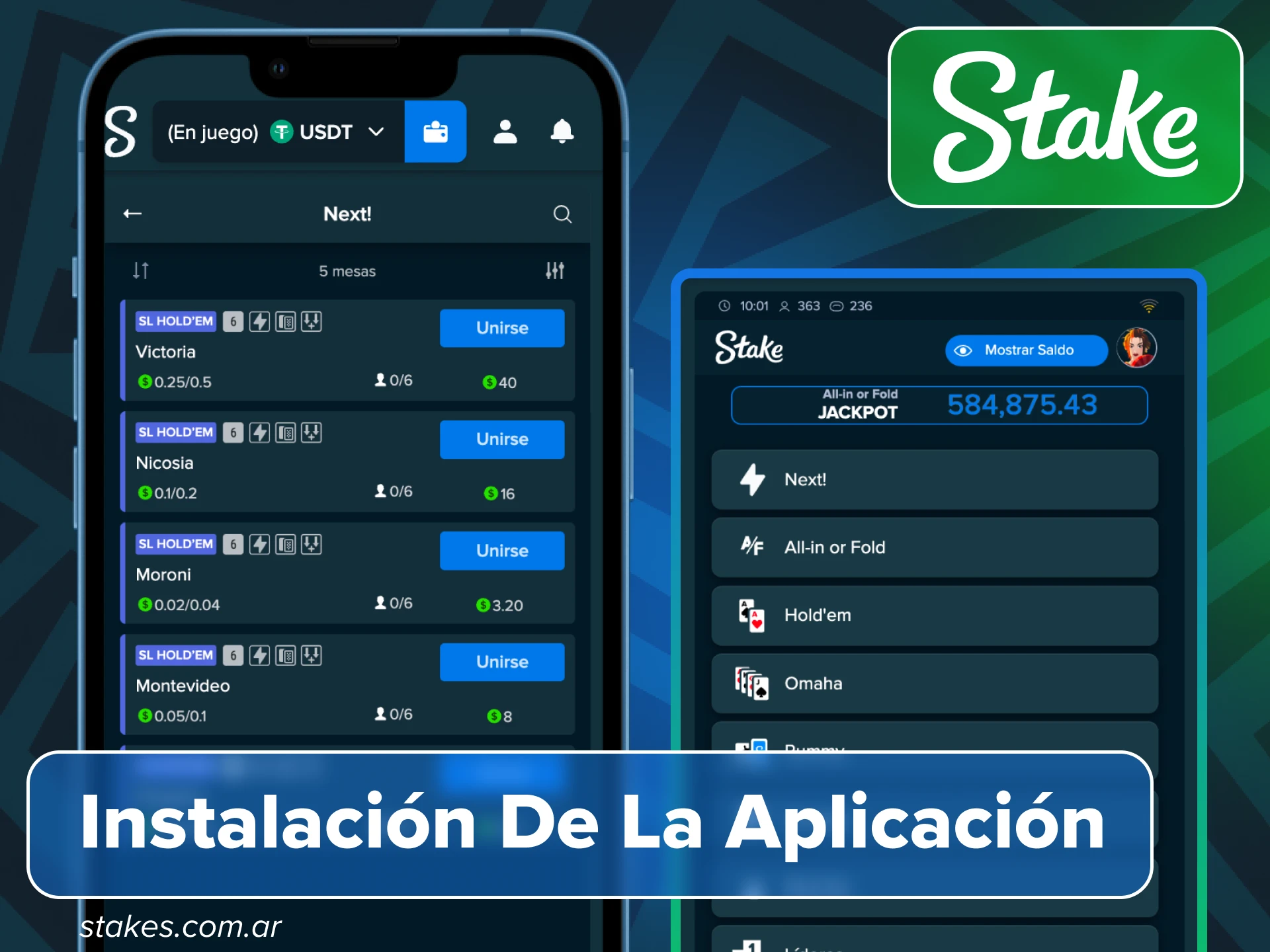 Realiza la instalación de la aplicación Stake póker y juega en Argentina.