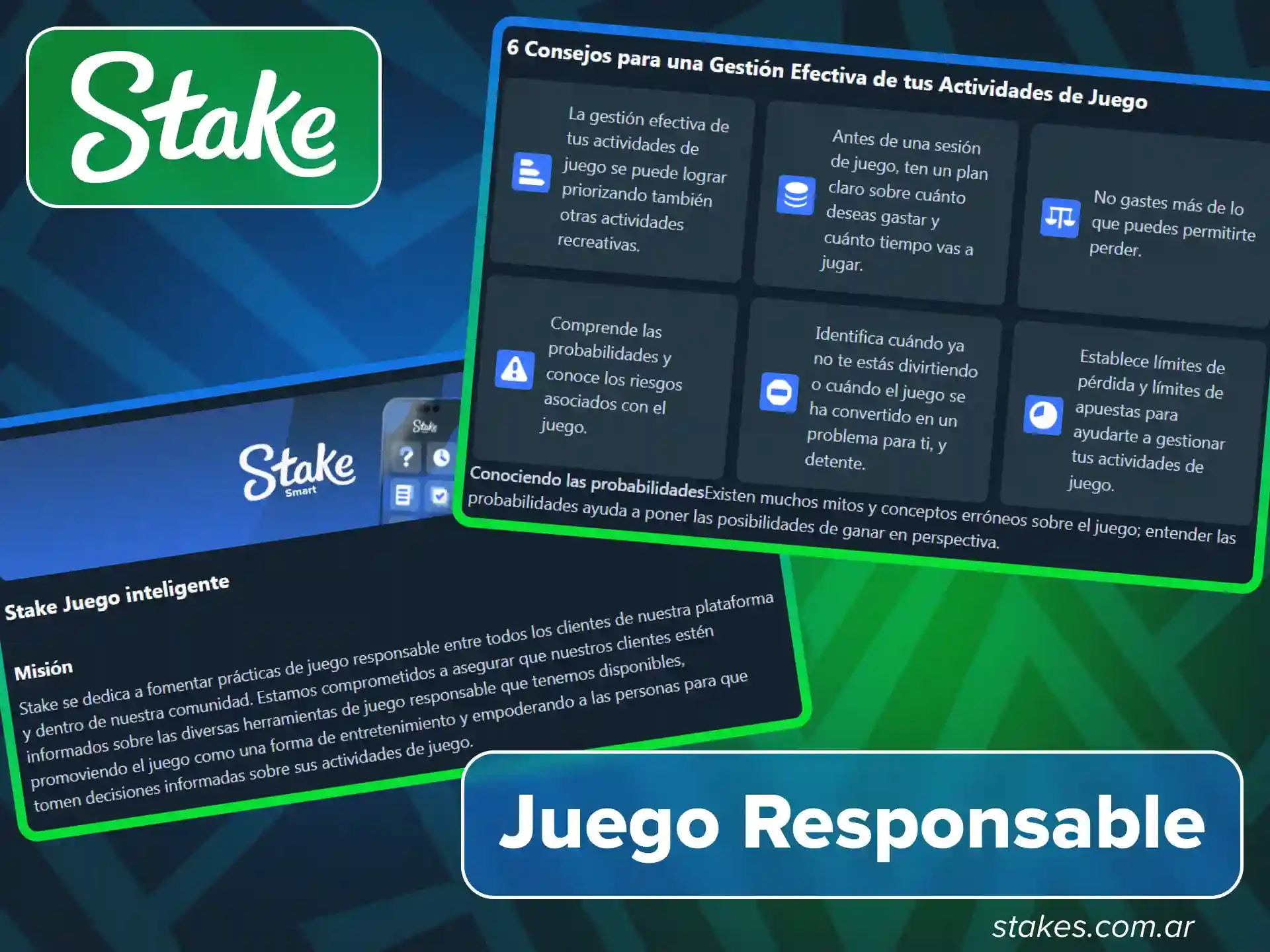 Accede a las herramientas de control y límites de juego responsable en el sitio oficial Stake Argentina.