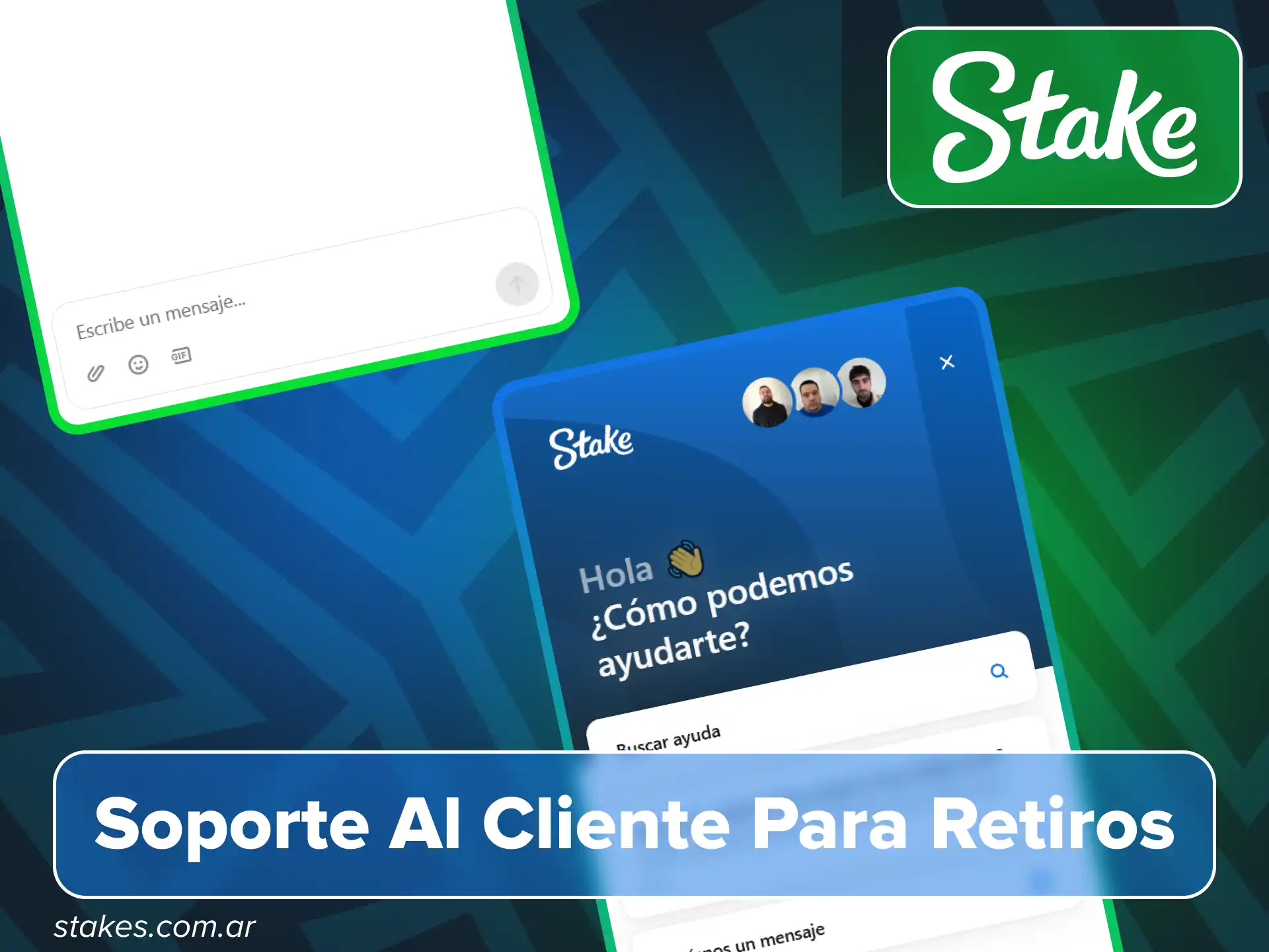 Contacta al soporte para retiros en sitio oficial de Stake.