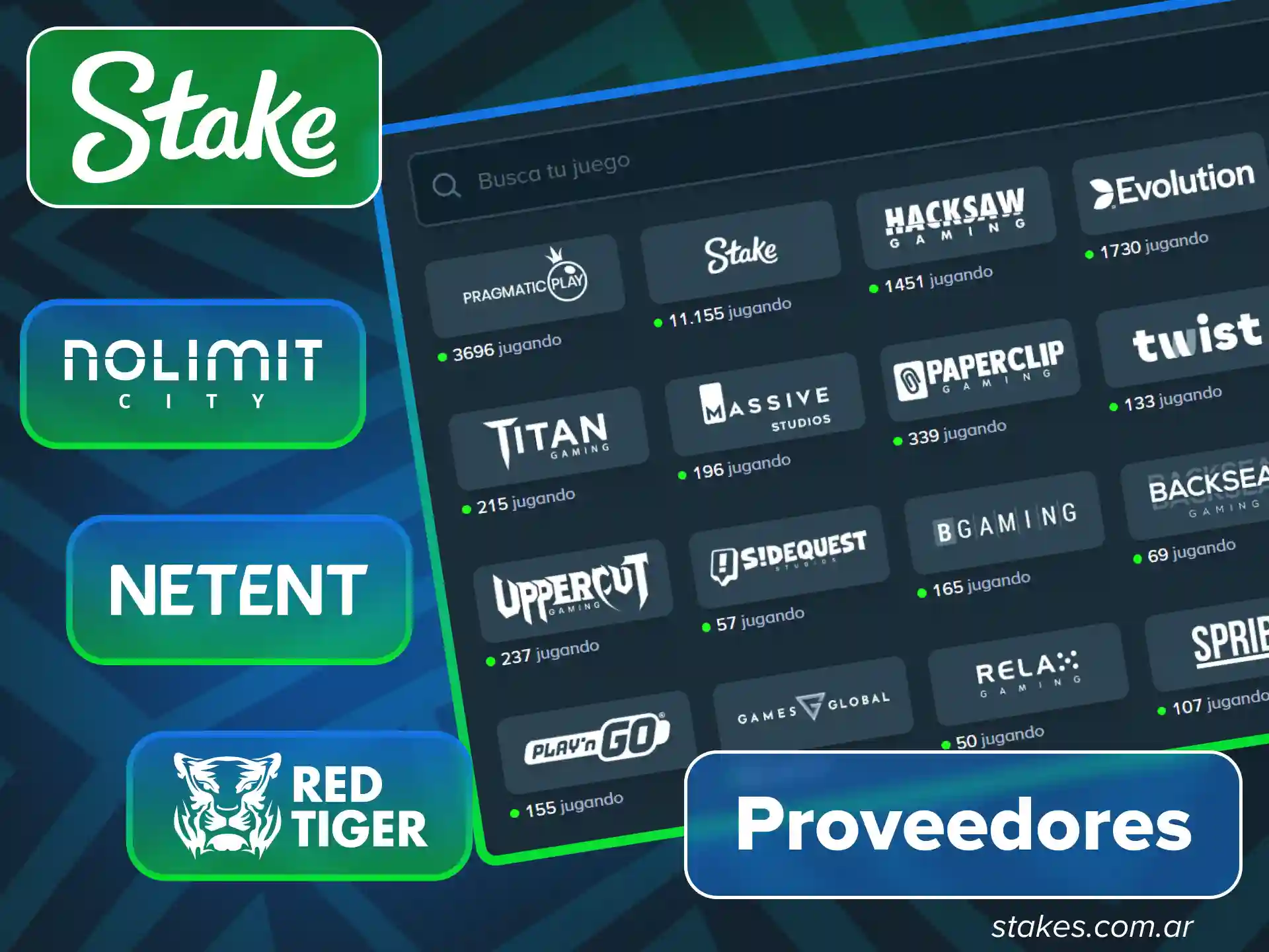 Encuentra los mejores proveedores en sitio oficial de Stake siempre.