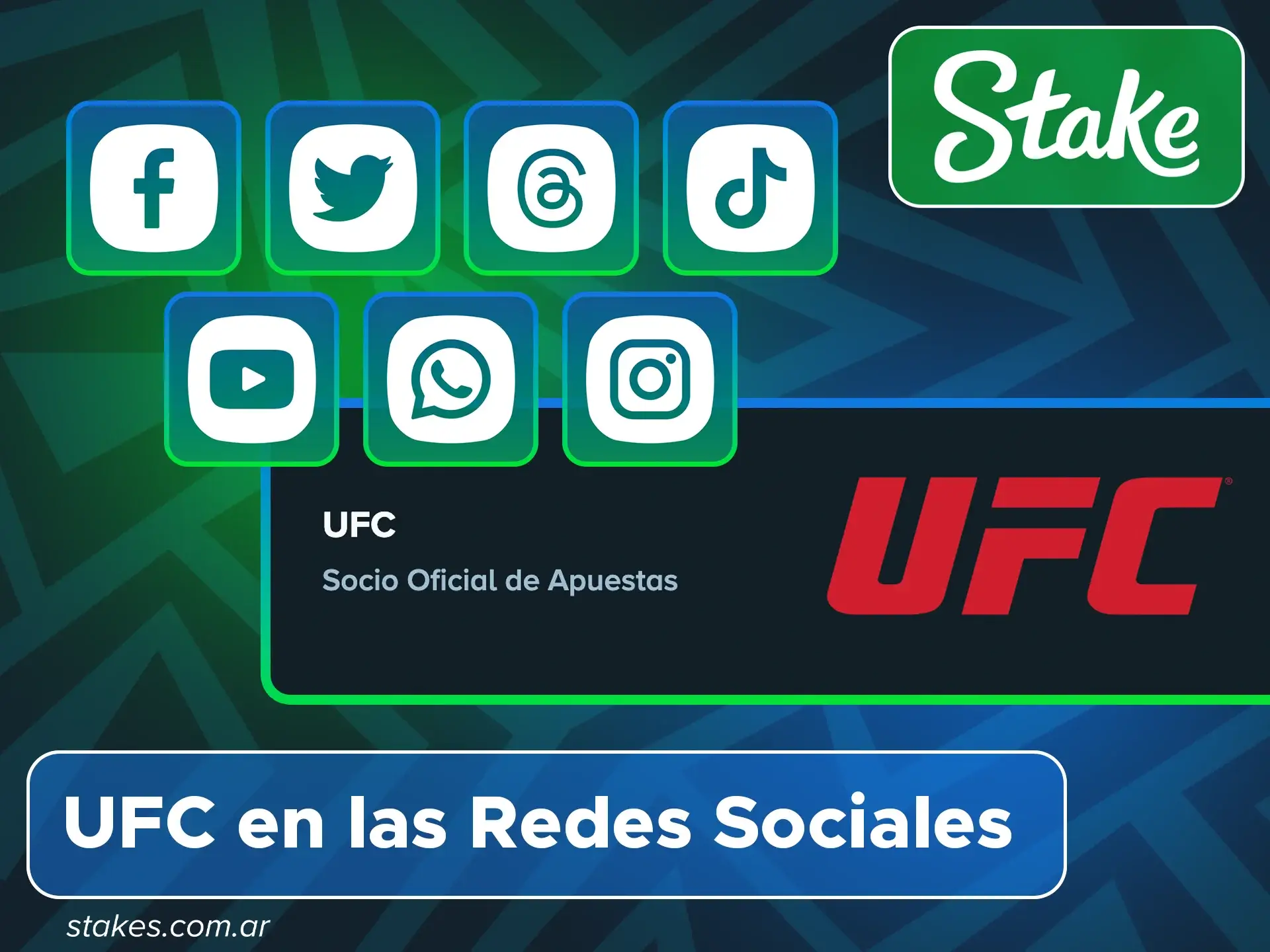 Seguí las cuentas oficiales para enterarte de los pesajes, careos y resultados de cada evento patrocinado por Stake.