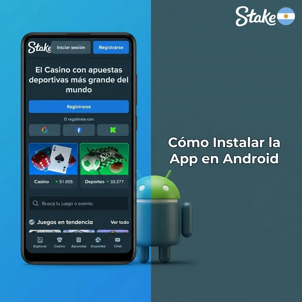 Pasos para instalar la app de Stake en Android: descargá el APK, habilitá fuentes desconocidas y apostá en MMA
