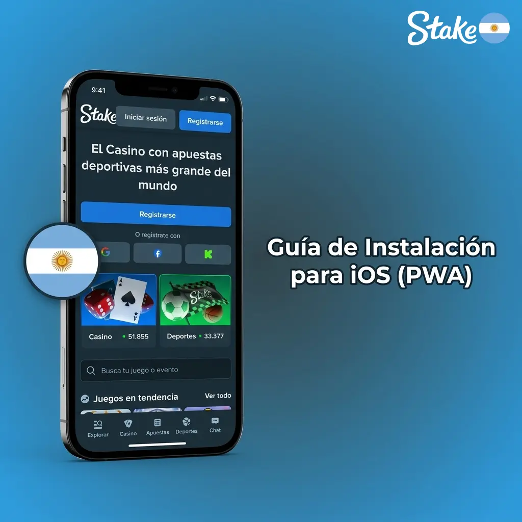 Guía para instalar Stake como PWA en iPhone iOS desde Safari, sin App Store, paso a paso