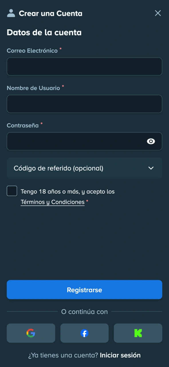 Regístrate en la plataforma Stake si aún no tienes una cuenta.